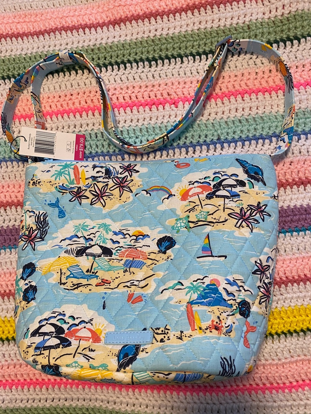 NWT NEW Vera Bradley Bucket Bag in Beach Treasures MSRP $79
